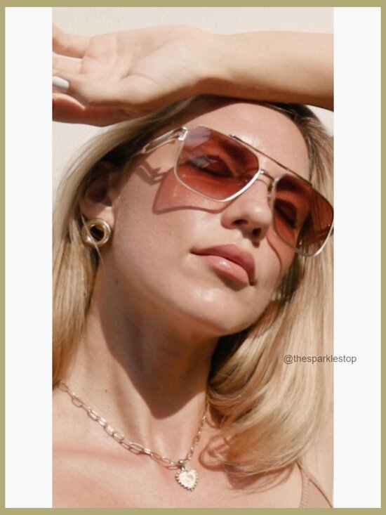 Retro Oversized Square Sunglasses Metal Frame UV400 Protection Unisex main image 5